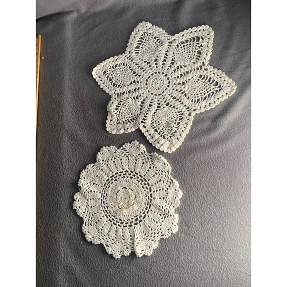 Vintage Handmade Crochet Star & Round Doilies Set - Picture 6 of 9